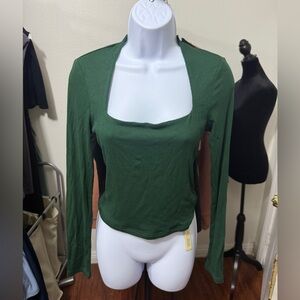 OGL Green taper neck Ribbed Top